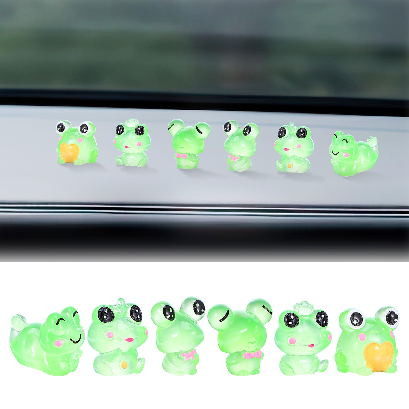 Sibba Frosch Armaturenbrett Dekor 6 x Lustige Frosch Armaturenbrett Dekoration Auto Rückspiegel Ornament Süße Frosch Innenausstattung Bezaubernde Froschfiguren Für Armaturenbrett Zu Hause Oder Im Büro von Sibba