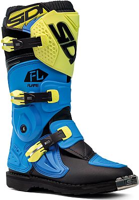 Sidi Flame, Stiefel Kinder - Schwarz/Blau/Neon-Gelb - 38 EU von Sidi