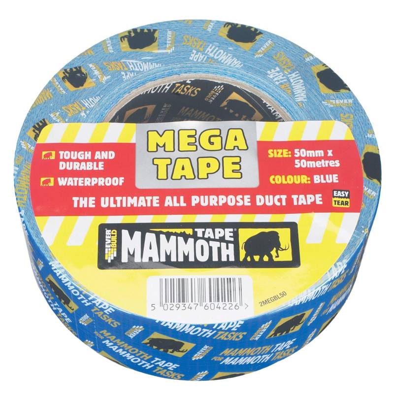 Everbuild 2MEGBL50 Mammoth Mega Allzweck-Klebeband, Blau, 50 mm x 50 m von Everbuild