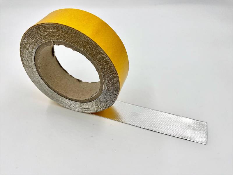 Selbstklebendes Hitzeschutz Tape/Hitzeschutzband - aluminiumbeschichtet - bis 500°C (3,5cm x 20m) von Silent Sport Premium