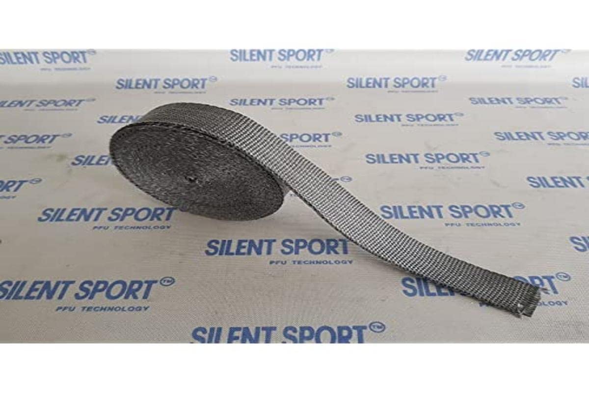 Neu! Schmales Original Silent Sport Auspuff- Hitzeschutzband 3cm x 10m Grau von Silent Sport