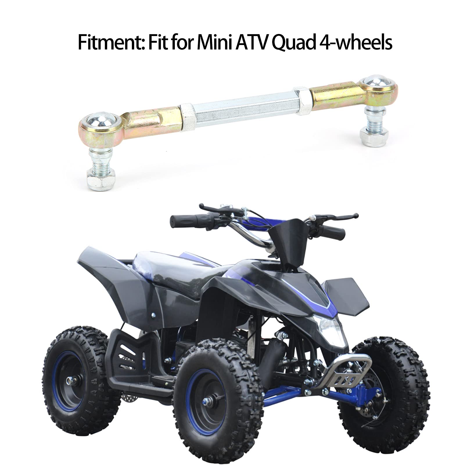 SilkRoadSupply Kugelgelenk Stange M8 Gewinde Zubehör Premium Robuster Lenkhebel Ersatz für Mini ATV Quad 4 Go Kart aus hochwertigem Metall von SilkRoadSupply