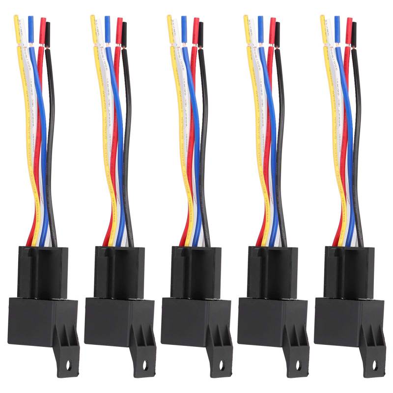 SilkRoadSupply Universal Flasher Relay LED -Flashing -Controller 12V 40A 5 Wege Hydrofrof -Stoßdichtblashermodul für Auto -Motorrad -ABS -Material 126 -mm -Kabellänge 5pcs Set von SilkRoadSupply