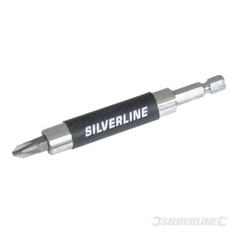 Silverline 704401 Magnetischer Bithalter mit Schraubenhalter 80 mm, 1/4-Zoll-Sechskant von Silverline