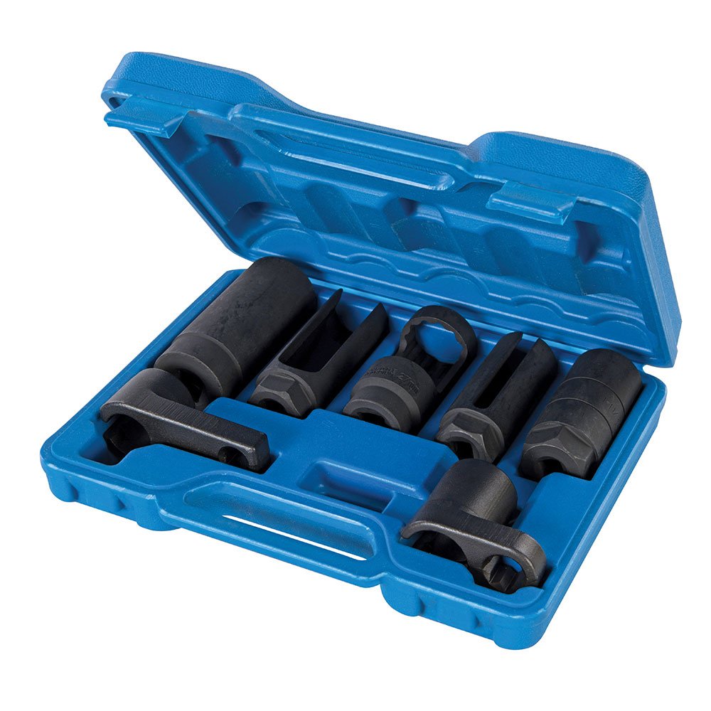 Silverline Tools 366737 Lambdasonden-Steckschlüssel-Set, 7-teilig, Schwarz von Silverline