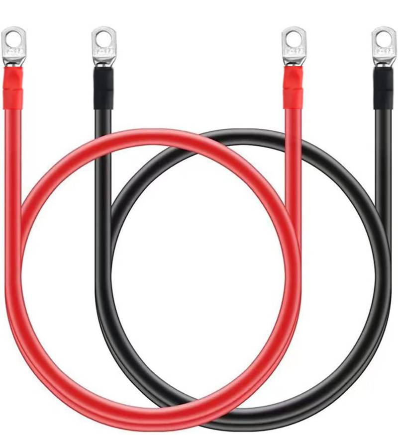 Simmpatuu 2 Stück Auto Batteriekabel 15CM,Batterie-Kabel 12V Kupferkabel Kupfer Stromkabel mit M8 Ringklemmen,Versorgungsbatterien und Traktionsbatterien,2WAG/33.6mm² von Simmpatuu