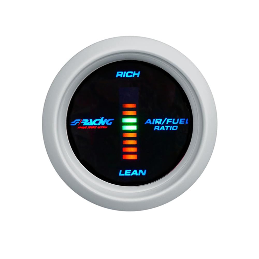 Simoni Racing AFR/D Digitale Luft-Kraftstoff-Verhältnis Gauge, Blau Retro Lighted, White Face von Simoni Racing