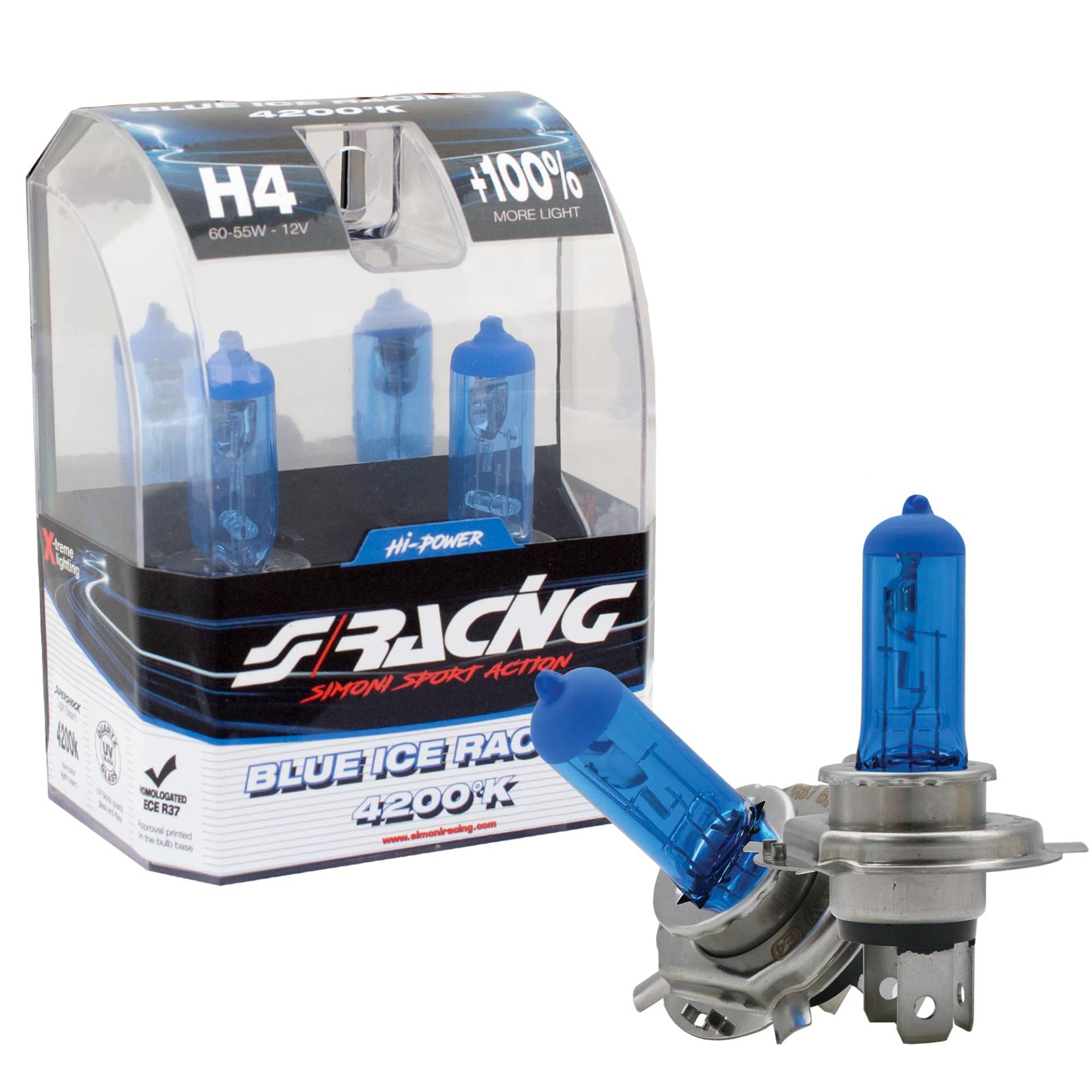 Simoni Racing BIR/H4 Halogen Bulb, Ice White Light von Simoni Racing