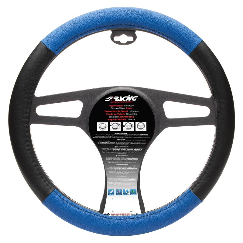 Simoni Racing CVT/1B Pokal 1 Universal Lenkrad Abdeckung, Blau und Schwarz von Simoni Racing