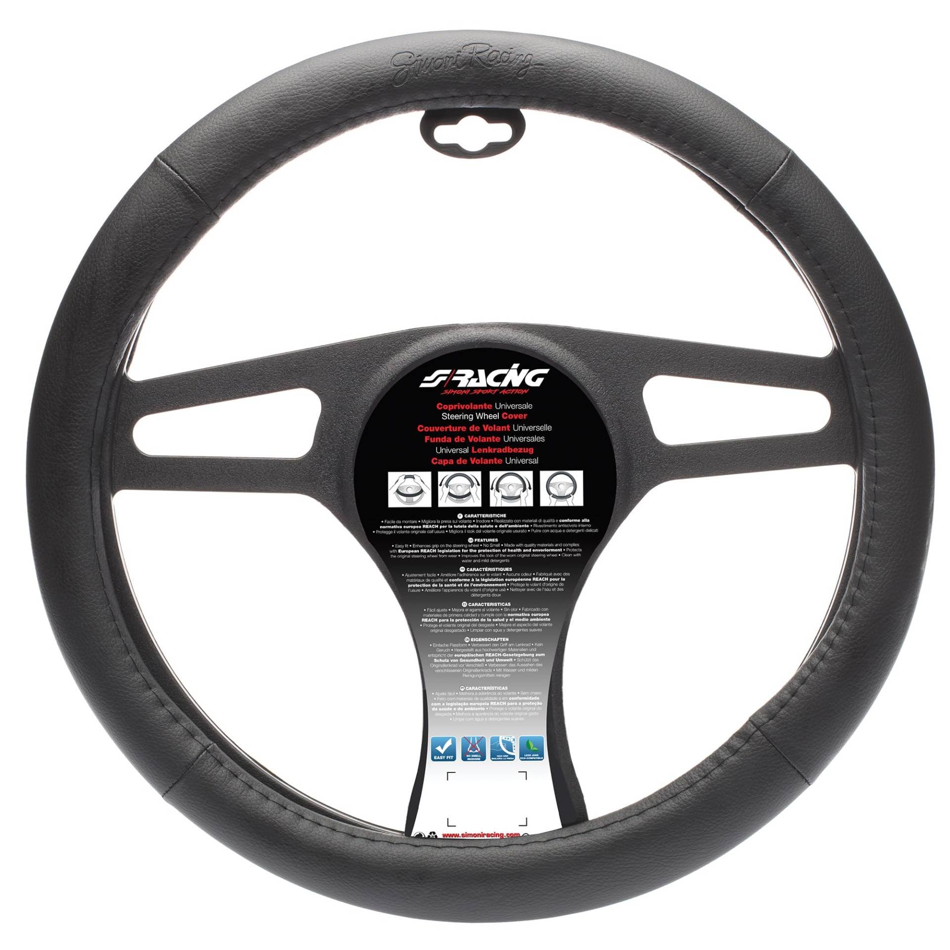 Simoni Racing CVT/1N Pokal 1 Universal Lenkrad Abdeckung, Schwarz von Simoni Racing