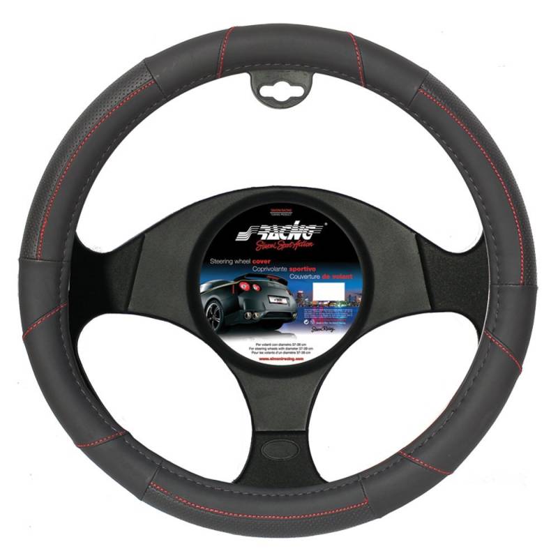 Simoni Racing CVT/21 Stil Universal Lenkrad Abdeckung, Schwarz Rot Seam, von Simoni Racing