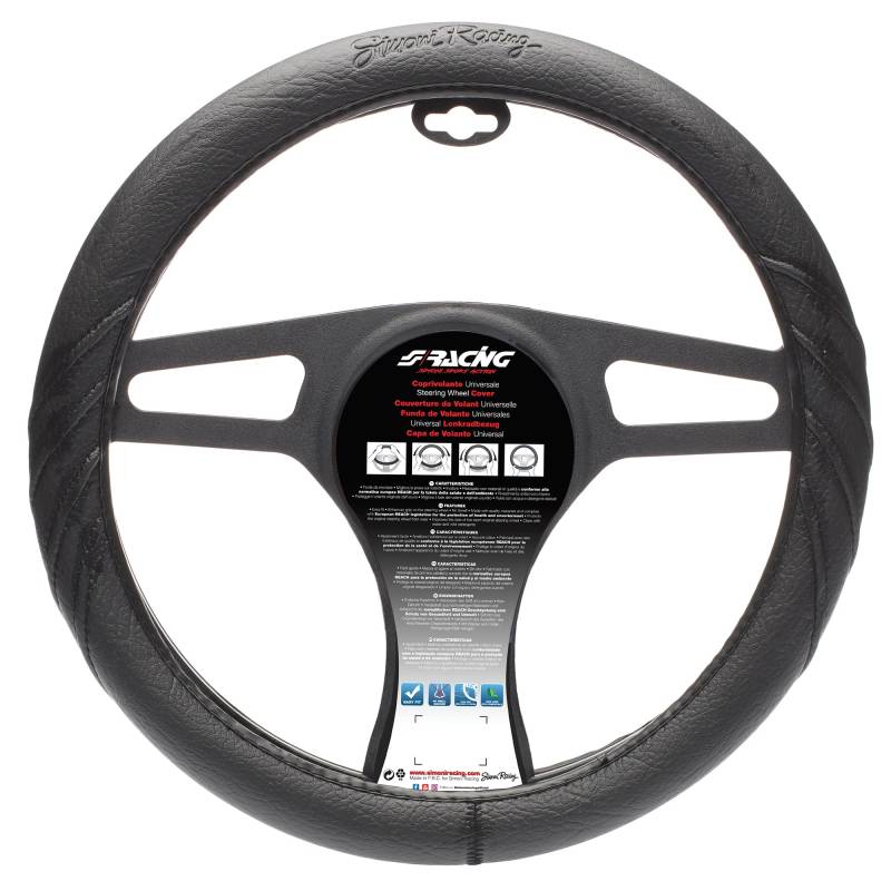 Simoni Racing CVT/23 Dunkle Universal Lenkrad Abdeckung, Schwarz von Simoni Racing