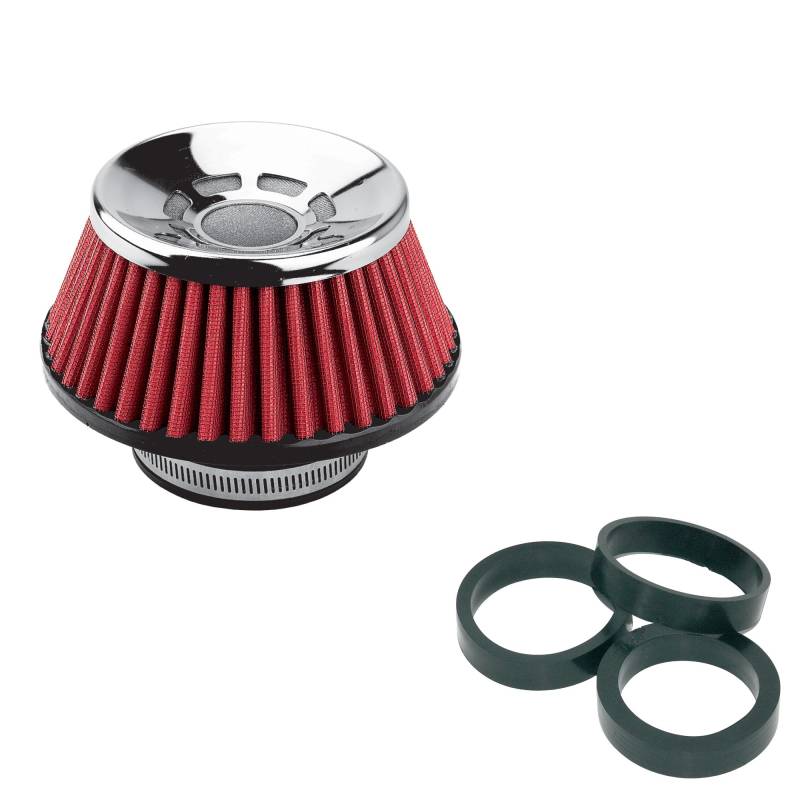 Simoni Racing FSR/UE Ultra-Light Single Cone Filter, Chrome Cap, Red Cotton von Simoni Racing