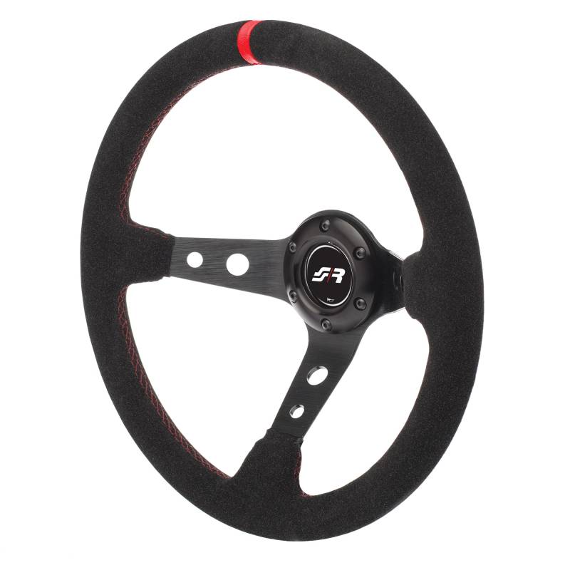 Simoni Racing PIT Sport Steering Wheel Pitlane, Schwarz Rot Seams von Simoni Racing