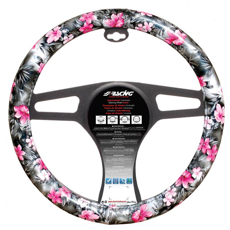 Simoni Racing CVT/36 Lenkradbezug, Blumen, Schwarz von Simoni Racing