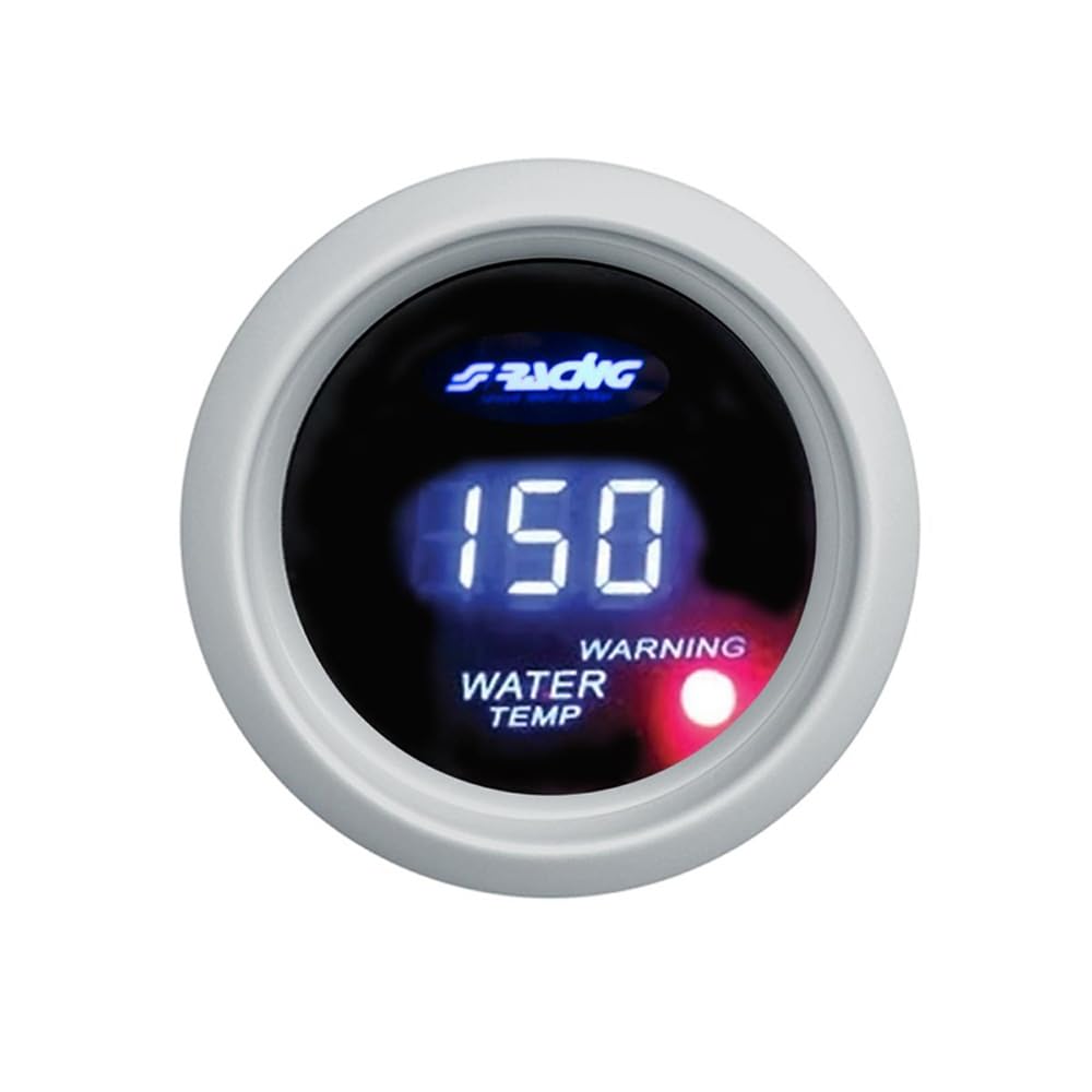 Simoni Racing WT/D Digitalen Wassertemperaturanzeige mit Sensoren, Blau Retro Lighted, White Face von Simoni Racing