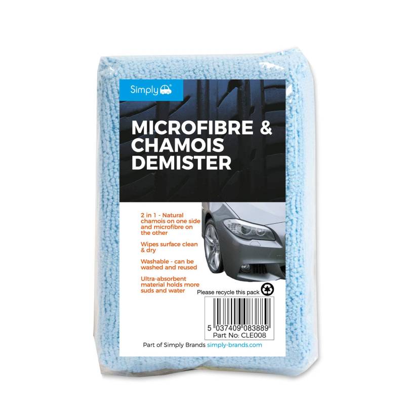 Einfach cle008 Car Home Wash & Dry 2 in 1 Natural chamois eine Seite 7 Microfaser anderen Seite, waschbar und wiederverwendbar, saugstark Weiches Material hält mehr Lauge und Wasser, Reinigen & entfernen hartnäckige Flecken von Simply