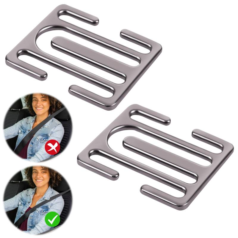 2er Pack Auto Sicherheitsgurt Clips, Zinklegierung Gurtschnalle Clip, Gurtverlängerung Flugzeug Clip, Sicherheitsgurt Einstell Clip, Gurtdruck Entlastung für Alle Auto Sicherheitsgurte von Simsky