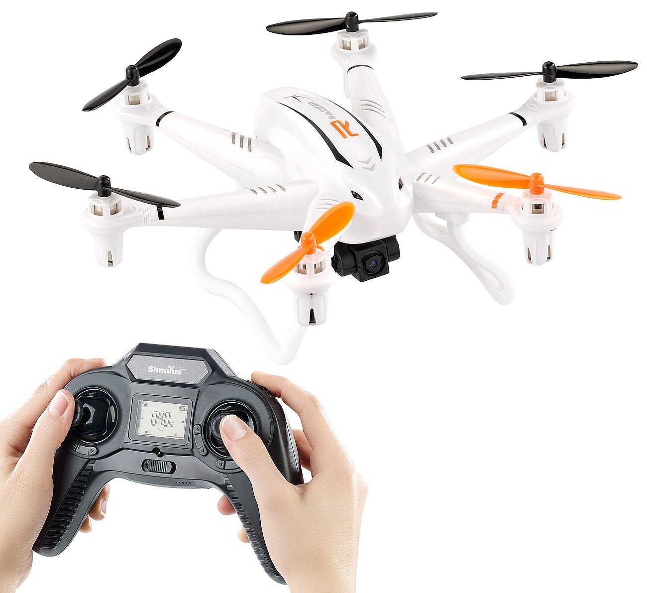 Simulus Drohne mit Kamera: Kompakter Profi-Hexacopter GH-6.cam mit 720p-HD-Kamera (Cam Drone, Kamera RC-Hexacopter, Ferngesteuertes Spielzeug) von Simulus