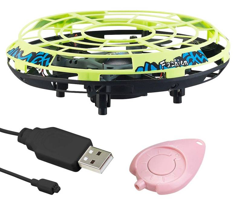 Simulus Ufo Spielzeug: Selbstfliegendes Quadrocopter-Ufo mit Infrarot-Sensoren und LEDs (Ufo Spielzeug mit Sensor, Fliegendes Ufo Spielzeug, Kinder Erwachsene) von Simulus