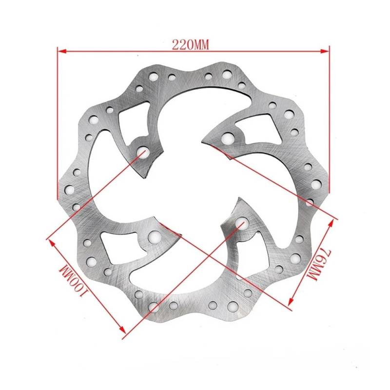 Bremsscheibe Rotor Motorrad Motorrad 190mm 220mm Vorne Hinten Scheibenbremse Platte Rotor Für 125cc 140cc 150cc 160cc Quad Pit Dirt Bike Motocross Teile von SinSed