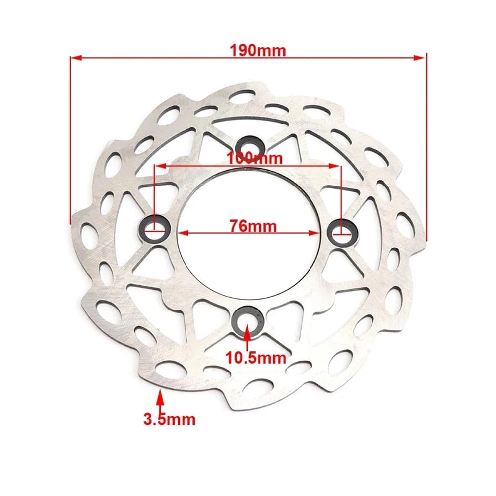 Bremsscheibe Rotor Motorrad Motorrad-Bremsscheibe Vorne 220 Mm Oder Hinten 190 Mm, Scheibenbremsscheibe, Rotor Für 110 125 140 150 160 Cc Für SDG BSE Pit Dirt Bike Motocross von SinSed