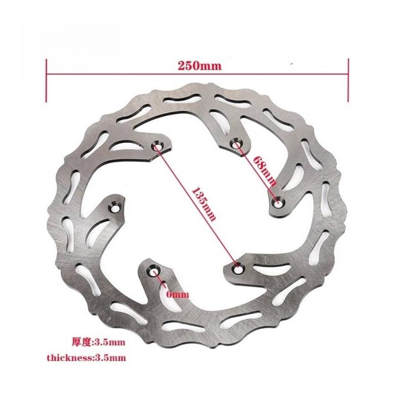 Bremsscheibe Rotor Motorrad Motorrad Vorne Hinten Bremsscheibe Für Y&amaha YZ125 YZ250 YZ250F YZ450F YZ125X YZ250X YZ250FX YZ450FX WR250F WR450F YZ 125 von SinSed