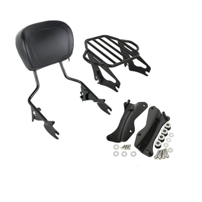 Gepäckträger Rückenlehnenpolster Abnehmbare Sissy Bar Rückenlehne Gepäckträger-Kits Für H&Arley Für Touring Für Road King Street Electra Glide FLHR FLHXS 2014–2024 von SinSed