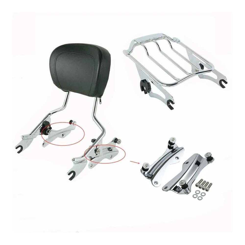 Gepäckträger Rückenlehnenpolster Abnehmbare Sissy Bar Rückenlehne Gepäckträger-Kits Für H&Arley Für Touring Für Road King Street Electra Glide FLHR FLHXS 2014–2024 von SinSed