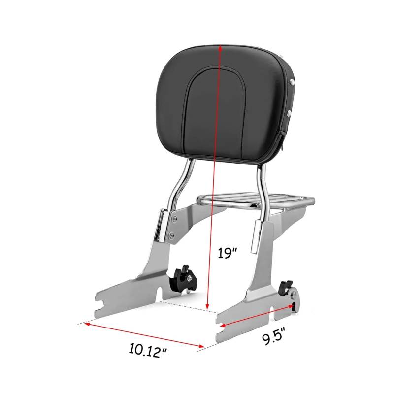 Gepäckträger Rückenlehnenpolster Passagier Rückenlehne Sissy Bar Gepäckträger Große Pad Gepäckträger Rückenlehne Für H&Arley Für SOFTAIL Heritage FLST 2006 von SinSed