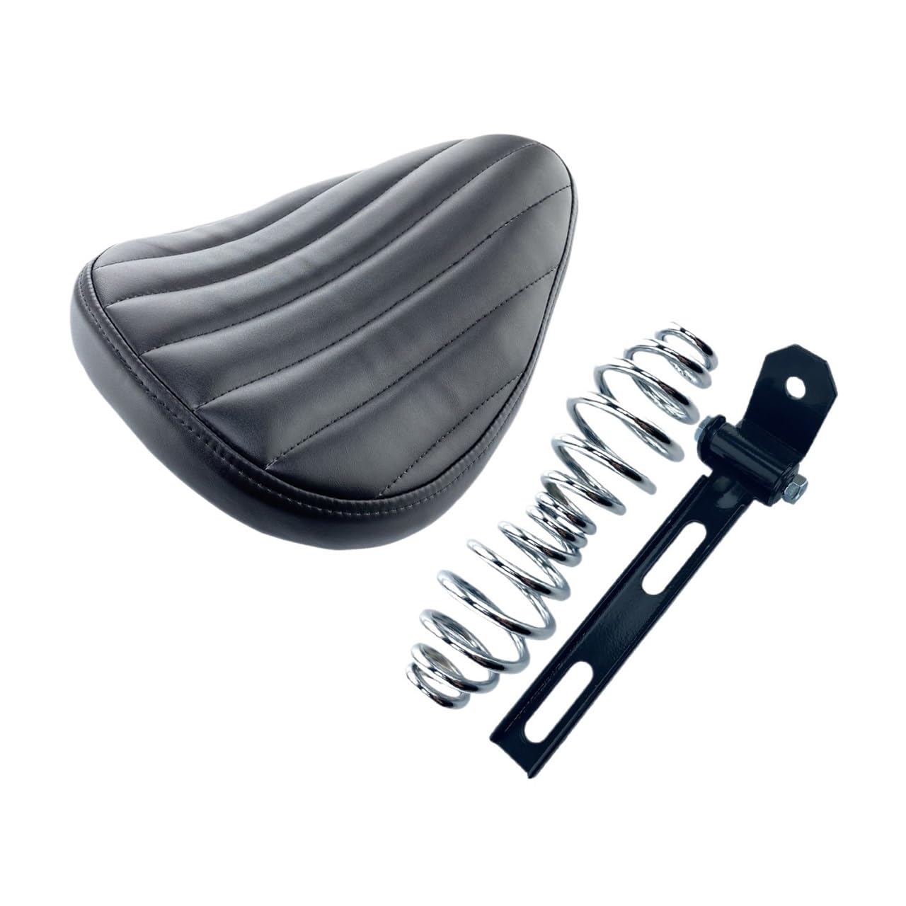 Sitzpad Sitz Motorrad PU Leder Solo Sitz,3 "Feder Halterung Für H&Arley Für Y&amaha Für K&awasaki Für Sportster von SinSed