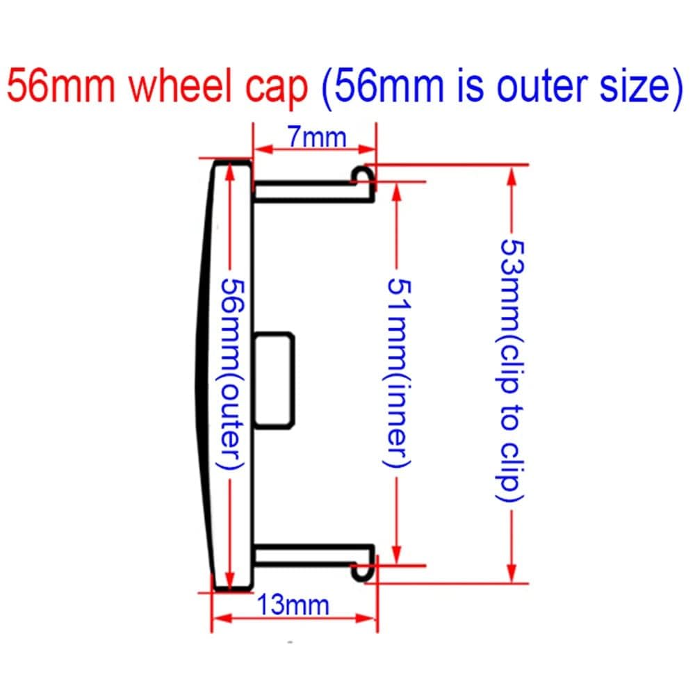 4 Stück Auto Radnabenkappen Radnabenabdeckung Nabendeckel, für Hyundai N N LINE Sonata Elantra Kona Tucson I30 I20 56MM Nabendeckel Felgendeckel Schmücken Zubehör,A-56mm-normal von SinYor