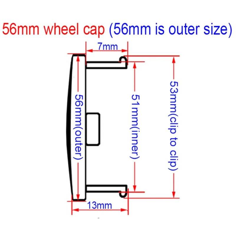 4 Stück Auto Radnabenkappen Radnabenabdeckung Nabendeckel, für Hyundai N N LINE Sonata Elantra Kona Tucson I30 I20 56MM Nabendeckel Felgendeckel Schmücken Zubehör,A-56mm-normal von SinYor