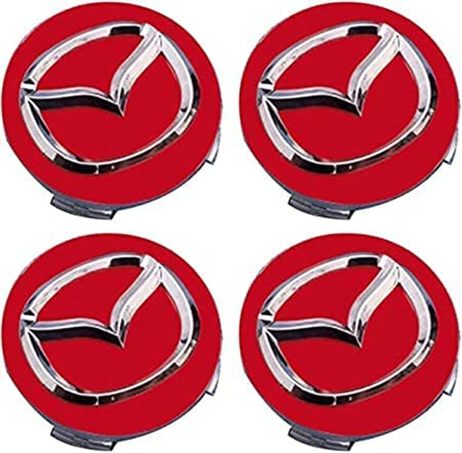 4 Stück Nabendeckel für Mazda 2 3 6 MX-5 MX-30 CX-3 CX-8 56mm, Radnaben-Mittelabdeckungen Nabenkappen Felgendeckel Radnabenkappen, Wheel Caps Ersatz für Autozubehör Verwendet,A Red von SinYor