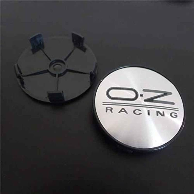 4 Stück Nabendeckel für OZ Racing 68MM, Auto Radnabenkappen Wasserdicht Staubdicht Radnabenabdeckung Felgenabdeckung Auto Schmücken Zubehör,D Silver1-normal von SinYor