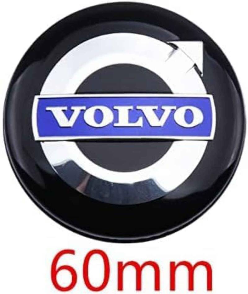 4 Stück Radnabenkappen Nabendeckel Felgendeckel Felgenkappen Radnabenabdeckung Radkappen 60mm für Volvo S40 S60L S80L XC60 XC90,A-normal von SinYor