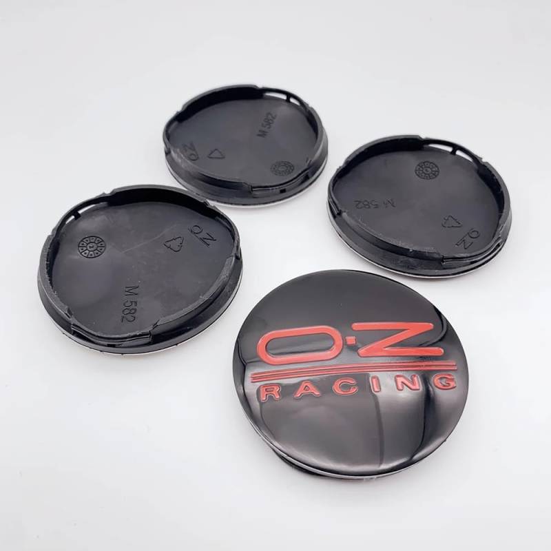 4 Stück Radnabenkappen für 52mm/55mm OZ M582 Felgendeckel Radkappen Reifen Felgen Radnabenabdeckung Zubehör,BlackRed-normal von SinYor