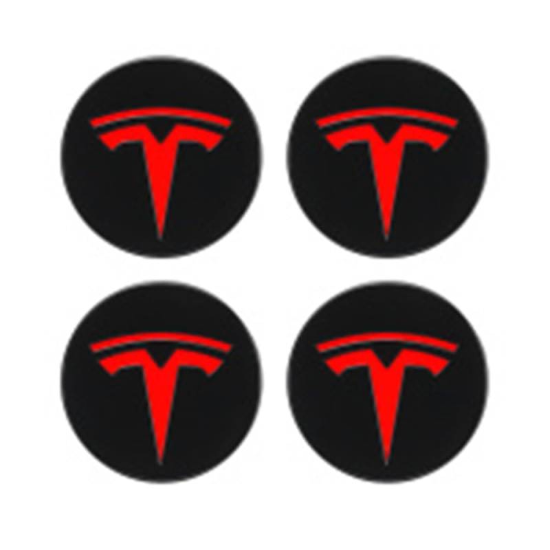 4 Stück Radnabenkappen für Tesla Model 3 Model Y Model S Model X Model 3 Highland 56MM Felgendeckel Radkappen Reifen Felgen Radnabenabdeckung Zubehör,BlackRed-normal von SinYor