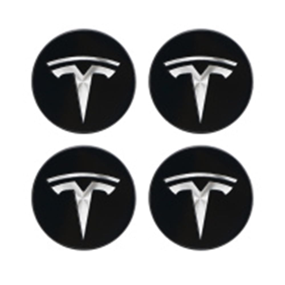 4 Stück Radnabenkappen für Tesla Model 3 Model Y Model S Model X Model 3 Highland 56MM Felgendeckel Radkappen Reifen Felgen Radnabenabdeckung Zubehör,Blacksilver-normal von SinYor