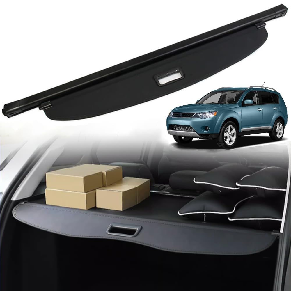 Einziehbarer Kofferraumvorhang Compatible für Mitsubishi Outlander 2007-2012, Cargo Cover,Kofferraumabdeckung,Schutzrollo von SinYor