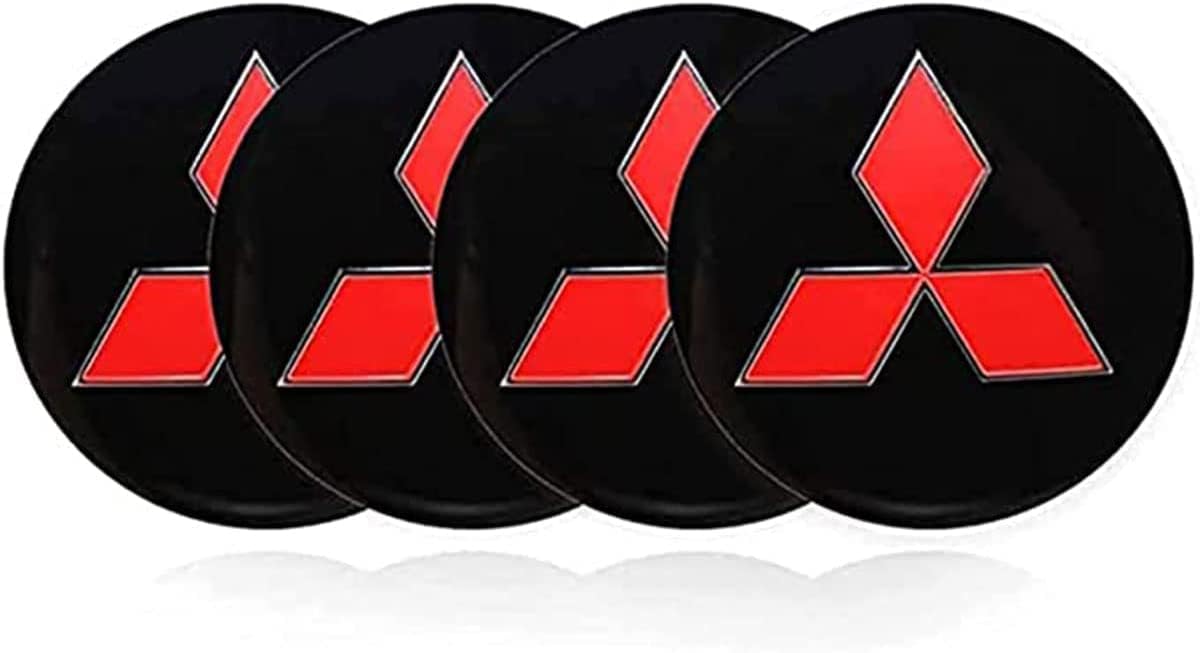 Nabendeckel 4 STÜCKE 56mm für Mitsubishi ASX Lancer Outlander Pajero Car Rad Center Hub Cap Auto Styling Felgen Abdeckung Badge Emblem Aufkleber Radnabenkappen,C von SinYor