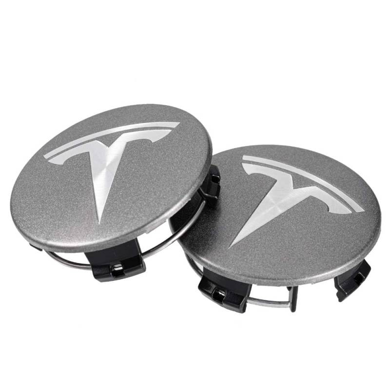 Packung mit 4 Radkappen, für Tesla 60 mm Radnabenabdeckung Oberfläche, Felgendeckel Ersatz Kompatibel mit von SinYor