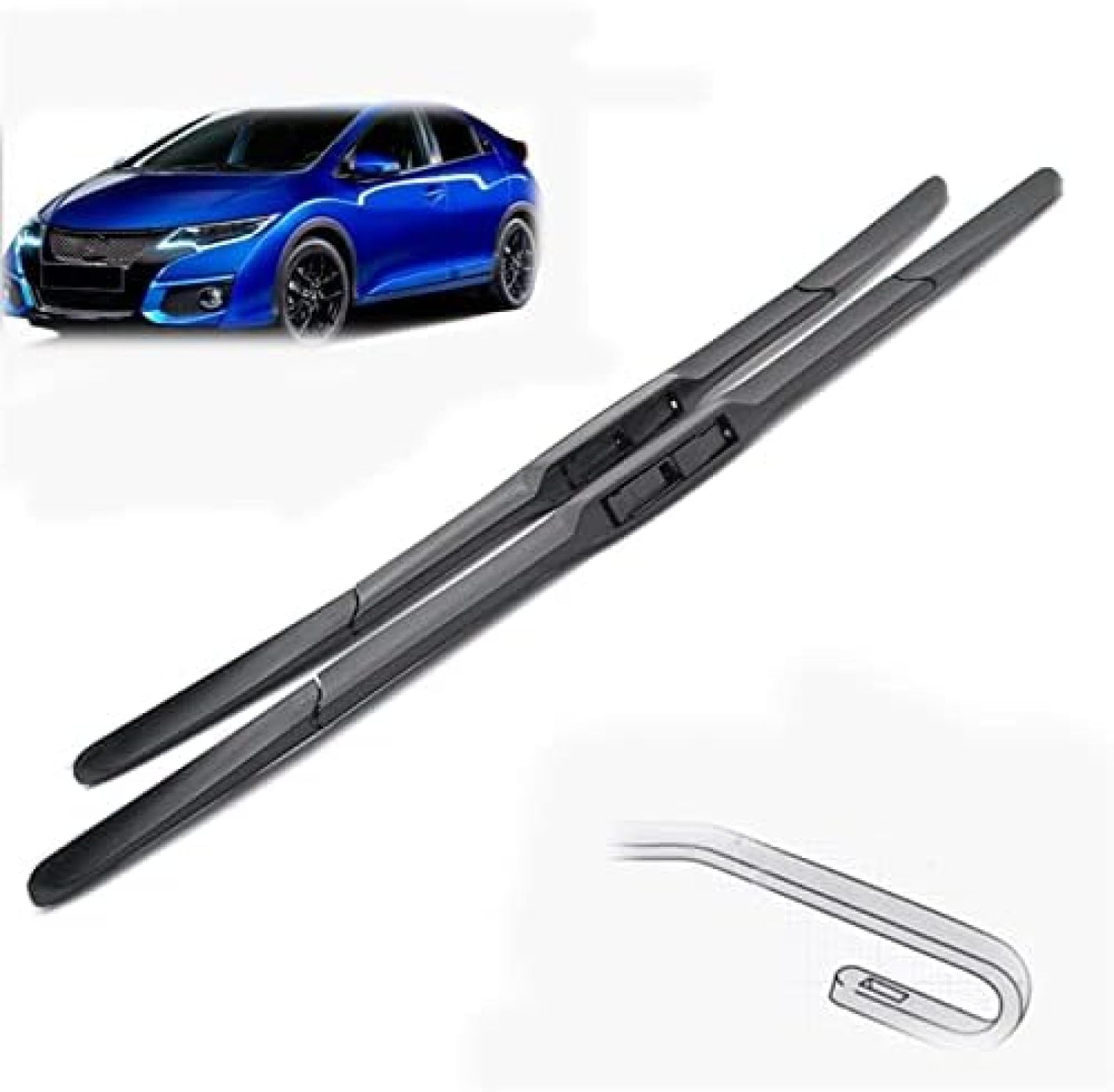 Scheibenwischer vorne Hybrid-Wischerblätter Auto-Windschutzscheiben-Scheibenwischer 26" 18", für Honda, für Civic 9 Hatchback Tourer Europa Modell 2012-2016 von SinYor