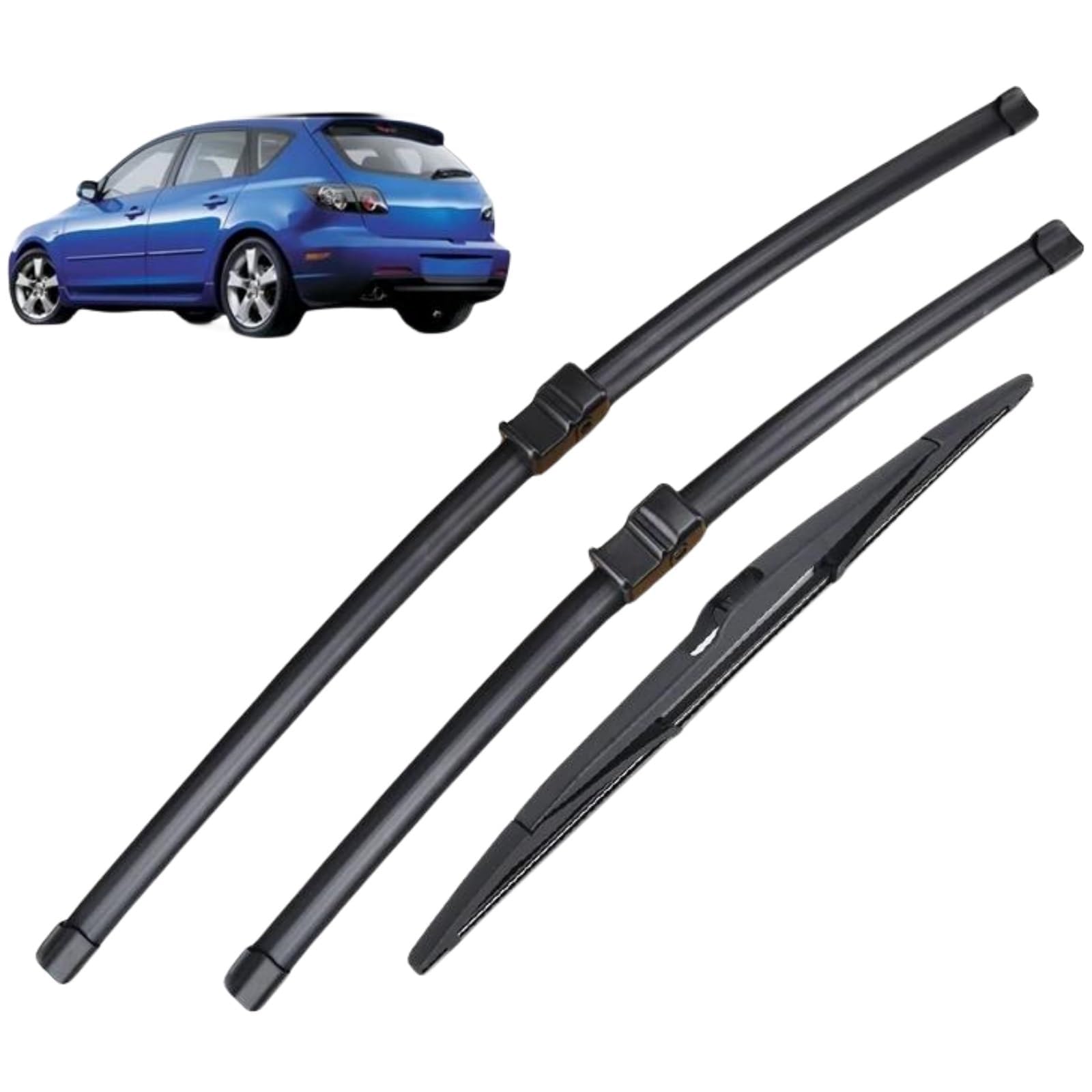 Scheibenwischer vorne & Hinten Wischerblätter Set Für Mazda 3 BK 2004-2008 21"+19"+14" Autowischerblätter von SinYor