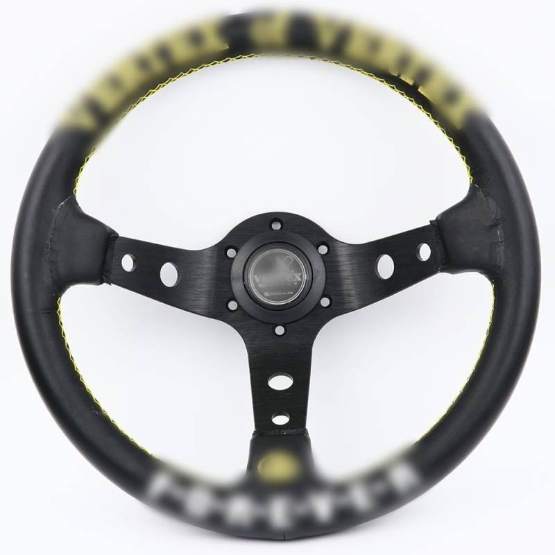 Drifting Steering Wheel,Sportlenkrad Weiß 13inch Schwarz-echtes Leder Drift Sport Lenkräder von SinseD