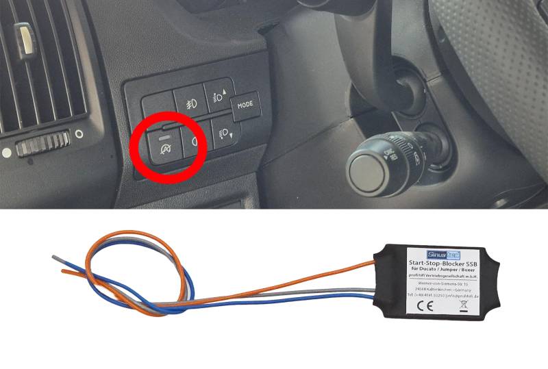 Sinustec Start-Stop-Blocker SSB-Modul für Ducato, Jumper, Boxer/Deaktivieren Sie die automatische Start-Stopp-Funktion von Sinustec