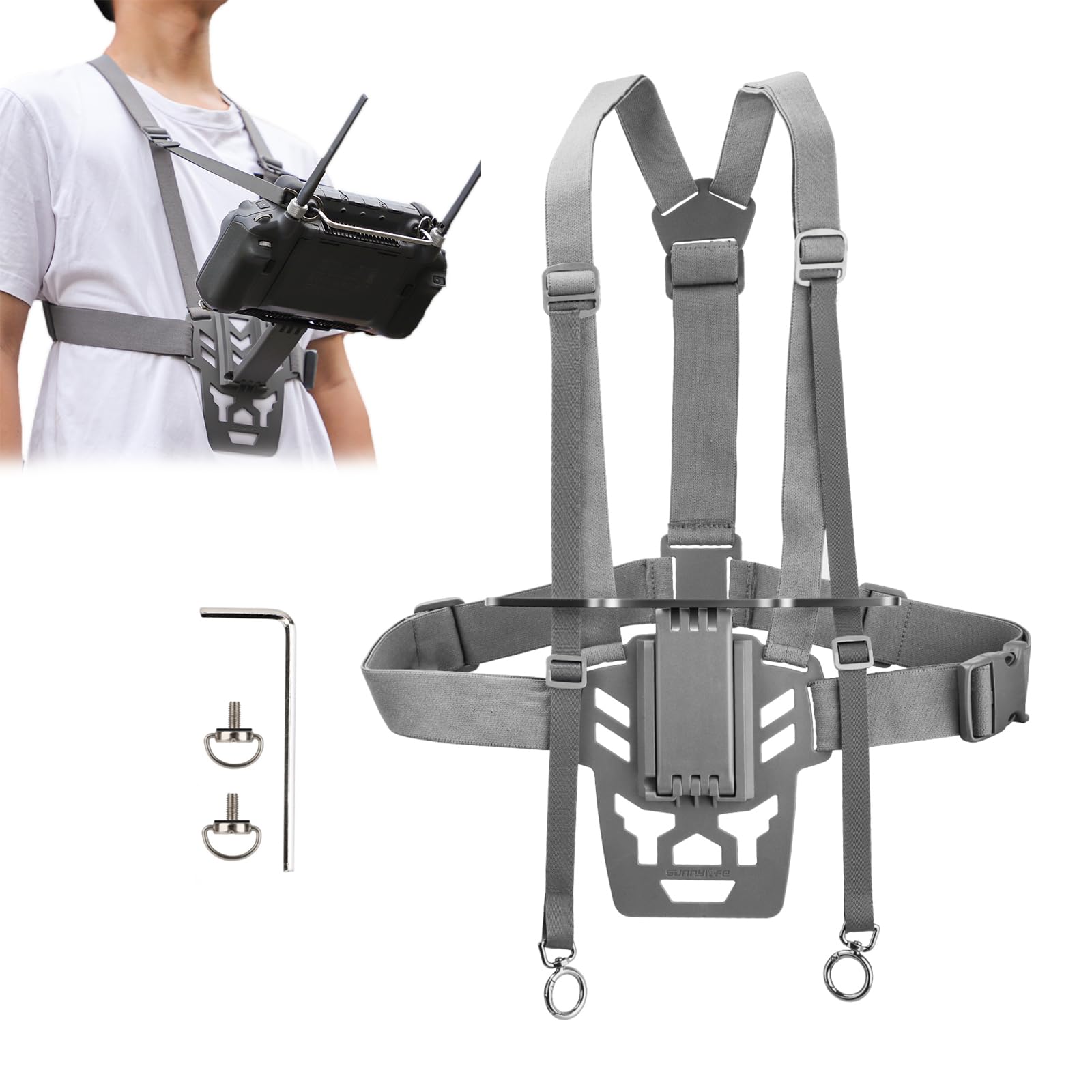 Brustgurt-Halterung für DJI RC Plus Fernbedienung, Drohnen-Fernbedienung, RC Plus Zubehör, Aluminiumlegierung, Taillenstütze, Ständer, Halter für DJI Inspire 3 Drohnenzubehör (für RC Plus) von Sinyutia