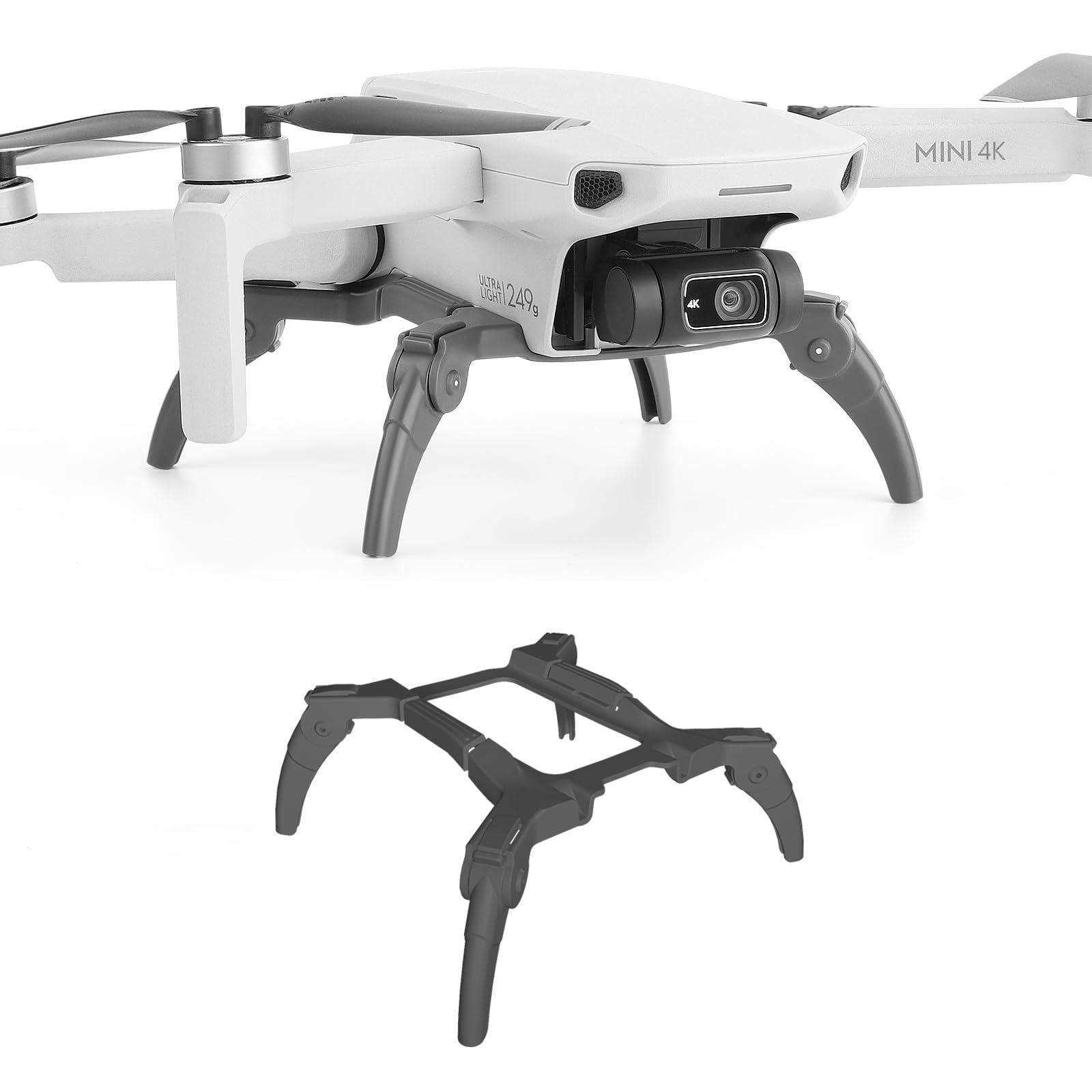 Mini 4K Landing Gear - Faltbare Schnellspanner Verlängerung Beinhöhe Erweiterter Schutz für DJI Mini 4K Drohne Zubehör (Grau) von Sinyutia