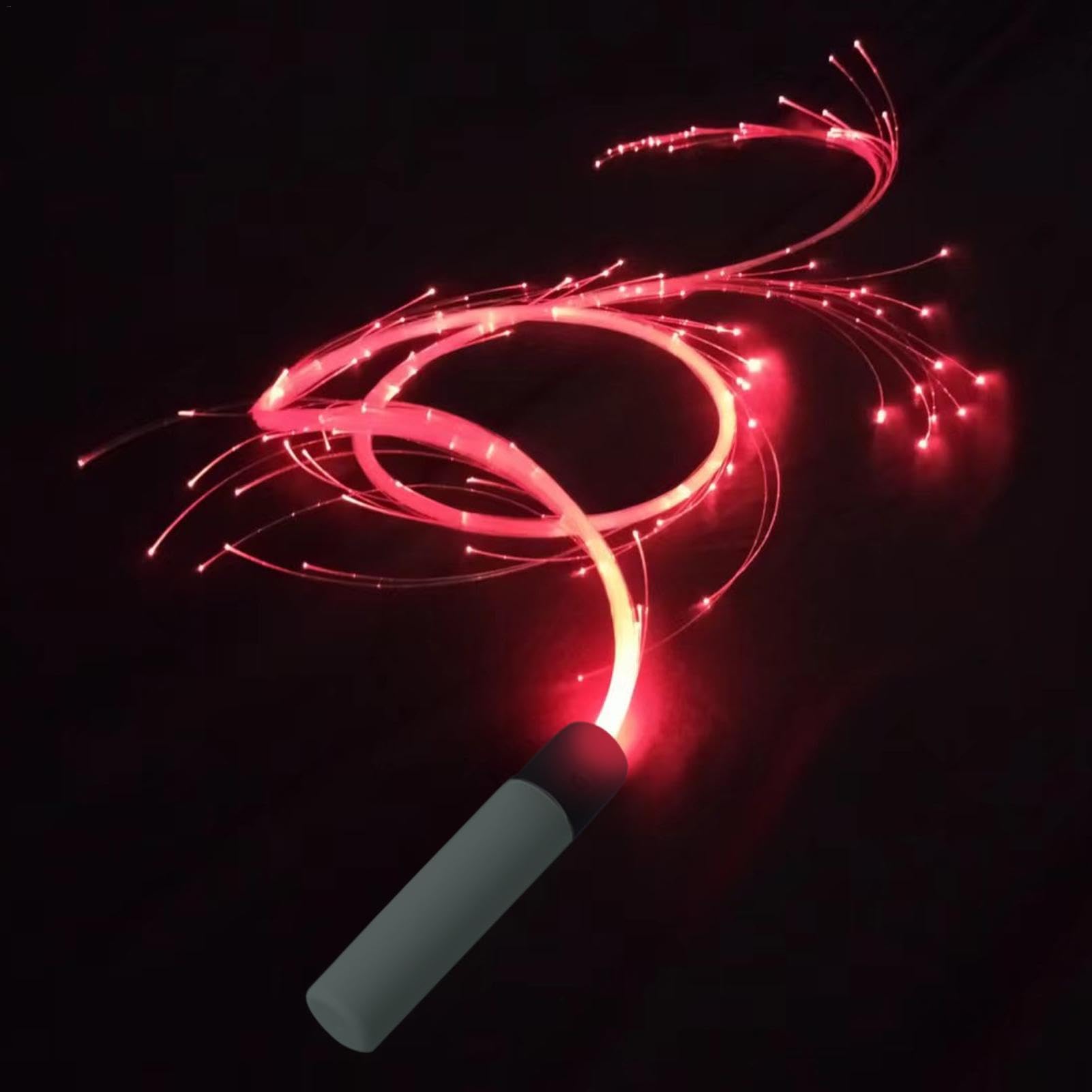 LED Glasfaser Weltraumpeitsche, LED Fiber Optic Whip, Tanz Whipsspielzeug, 360 Grad Drehbare, Leuchtende Tanzpeitsche, Tanzpeitsche Mit 7 Lichtfarbwechseln, Für Tanzen, Partys, Lichtshows von Sionhiuo