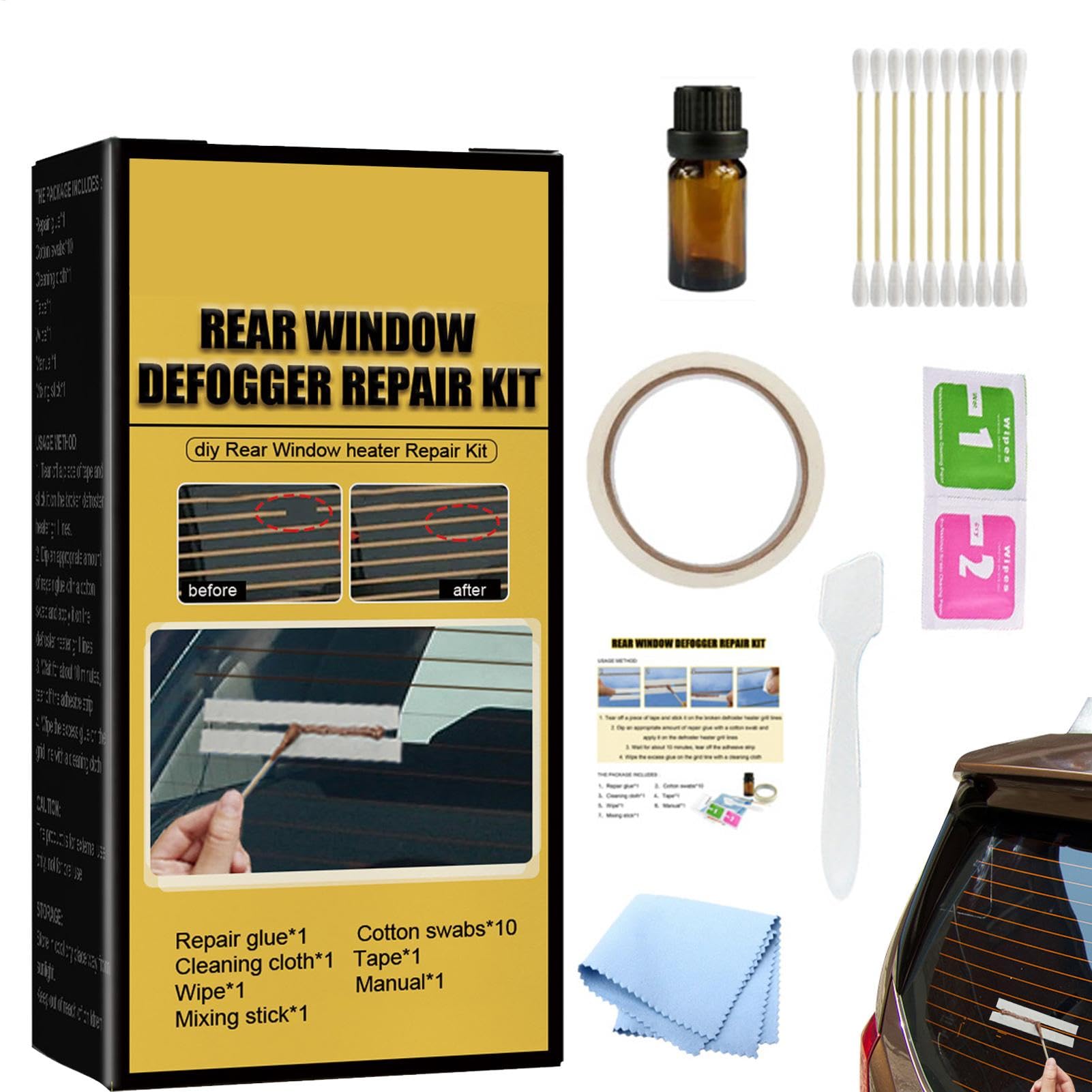 2 Set Auto-Heckscheiben-Defroster-Reparatursatz, Reparatursatz Für Heckscheibenheizung, Heckscheiben-Defroster-Reparaturset, Auto-Heckscheiben-Defogger-Reparaturset Defroster Grid Lines Repair Kit von Sirseon